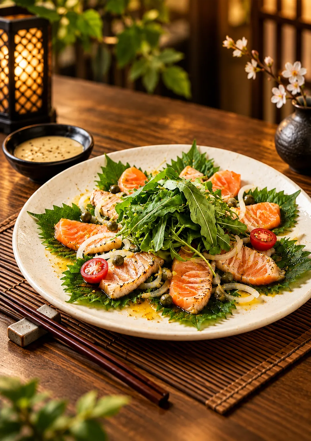 Aburi Salmon Carpaccio Salad