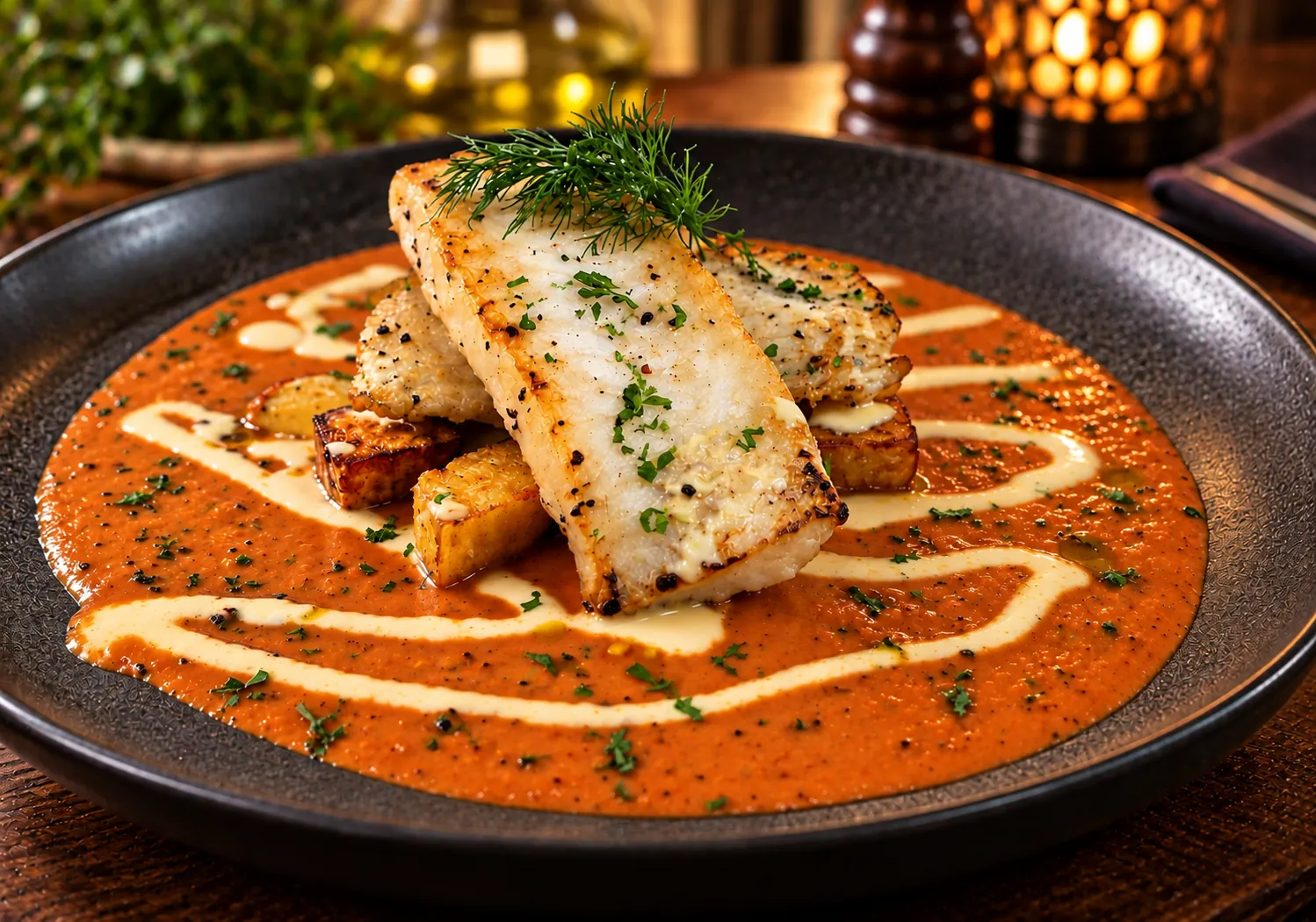 Fish Fillet & Pepper Coulis